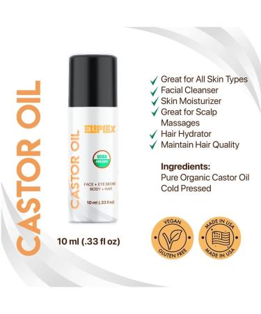 Organic Oils for Skin & Hair: Vitamin E Castor & Coconut Oil Roll-Ons - Shop Now - Buy Online on GoSupps.com