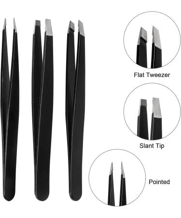 3 Piece Eyebrow Tweezers Set with Box Professional Stainless Steel Precision Tweezers for Eyebrows Plucking Ingrown Hair Splinter Hair and Facial Hair Remover - Buy Online on GoSupps.com