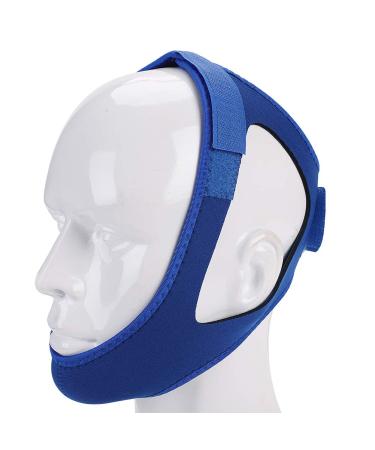 Anti Snoring Chin Strap Stop Snoring Aids Breathable Stop Snore Chin Strap Snoring Solution Snore Stopper Adjustable Anti Snoring Belt Stop Snoring Device for Men Women CPAP Users Mouth Breather Blue