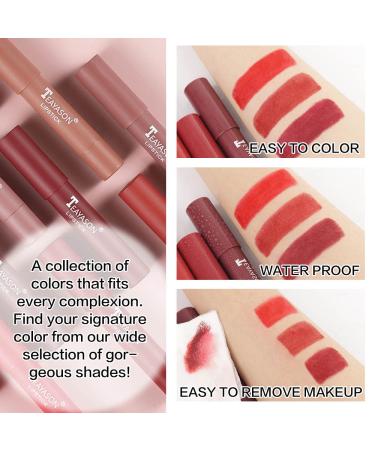 Matte Lipstick Set - BINGBRUSH 3 Colors Longwear Lip Crayon Pack for Makeup Collection | Nourishing, Waterproof, Velvet Lip Stain - 3 Count - Buy Online on GoSupps.com