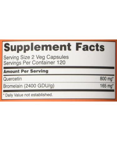 NOW Quercetin with Bromelain 240 Vegetable Capsules - 240 Count - Buy Online on GoSupps.com