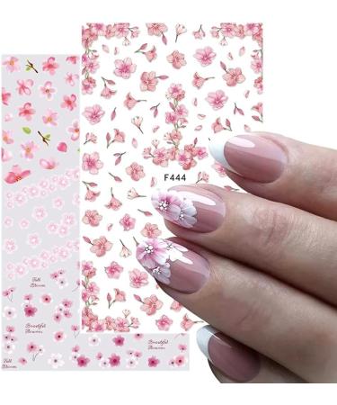 DIY For Manicure Summer Sliders Cherry Blossoms 3D Water Transfer Nail Art Sticker Pink(F129) - Buy Online on GoSupps.com