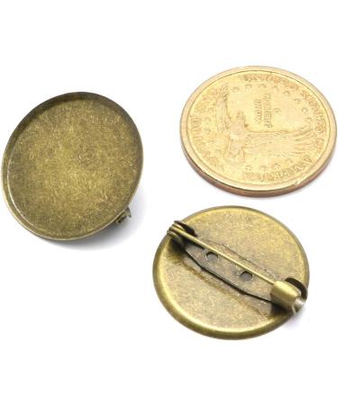 RuiLing 50pcs 2.5cm Bronze Brooch Clasps Pin Disk Base for DIY Jewelry Making - Buy Online on GoSupps.com