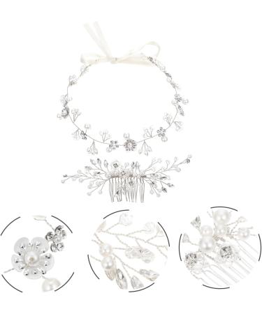 Healeved 3 Sets Bridal Ornament Hair Ties Bride Hair Clip Wedding Decorations Decorative Headdress Braided Headband Hair Decor Bride Headpieces for Decorate Bridesmaid Ribbon Girl Hair Ring - Buy Online on GoSupps.com