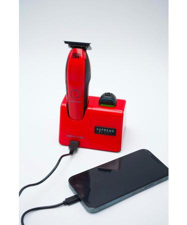 Supreme Trimmer Recharge Zero Gap Trimmer for Barbers | 7500+ RPM Removable Battery Smart USB Charging Stand + iPhone/Android Charging | ST777 Red - Buy Online on GoSupps.com