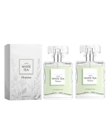 White Tea Perfume Eau De Toilette Spray Perfume for Women Long-Lasting Fragrance Refreshingly Elegant Serenity and Freshness Enhances Confidence & Releases Charm Dating Women's Perfume (2 Pcs)