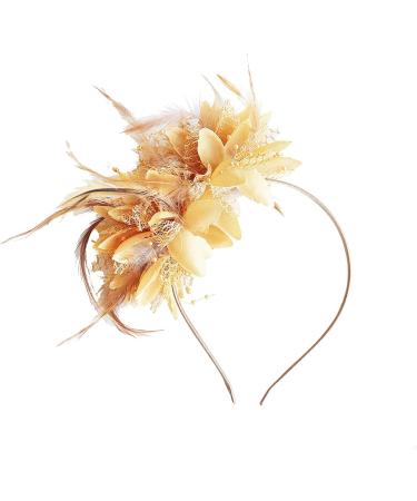 Elegant Wedding Feather Flowers Hair Fascinators Headdress Hat for Woman Cocktail Party Headband Accessories(Color:Blue) - Buy Online on GoSupps.com