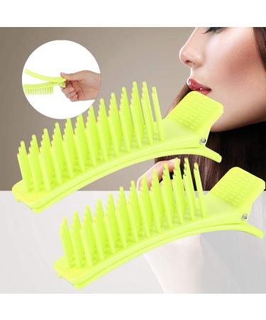 2pcs Hair Styling Clips - Non-slip Matte Handle, ABS Splint, Fluorescent Green - Buy Online on GoSupps.com
