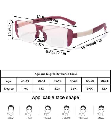 Flexible TR90 Rimless Blue Light Blocking Reading Glasses Multifocus Computer Readers Anti Eyestrain Eyeglasses(Couleur:Red Grandeur:1.5x) - Buy Online on GoSupps.com