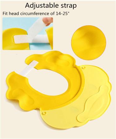 Adjustable Baby Shower Cap - Yellow Toddler Bath Visor for Eye and Ear Protection - Buy Online on GoSupps.com