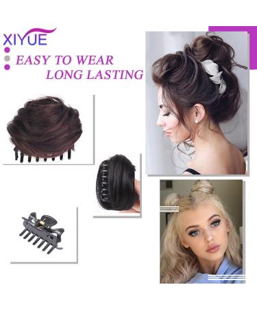 Olacare 2PC Claw Clip Synthetic Hair Bun Extensions for Women - Updo Brown Ballet Bun Hairpieces - Buy Online on GoSupps.com