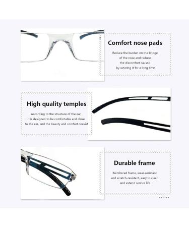 Hubeye 4 Pack Frameworkless Reading Glasses - Anti-Blue Light Eyewear for Men & Women - Black 3.50 Diopters with Glasses Holster - Buy Online on GoSupps.com