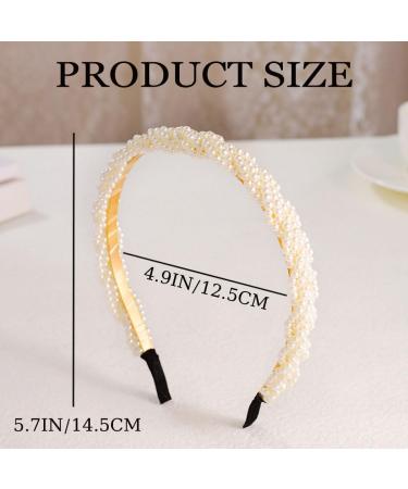 Goresory White Pearl Headbands Bridal Headband Bling Faux Pearl Hairbands Wedding Hair Accessories for Women and Girls - Buy Online on GoSupps.com