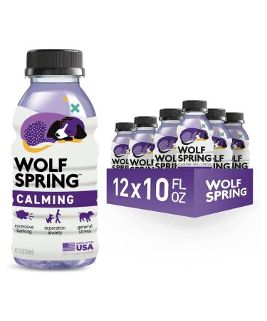 Wolf Spring Calming Anxiety Relief Dog Water, All Natural Formula for Sleep Aid, Separation Anxiety, Help Support Stress and Promote Relaxation Thunderstorms, Travel, Barking & Fireworks 12 Pack