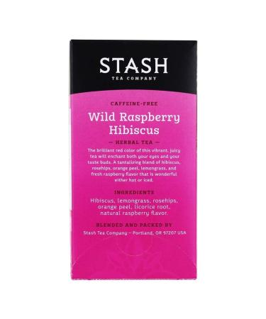 Stash Tea Wild Raspberry Hibiscus 20 Tea Bags - Refreshing Raspberry Hibiscus Flavor - Buy Online on GoSupps.com