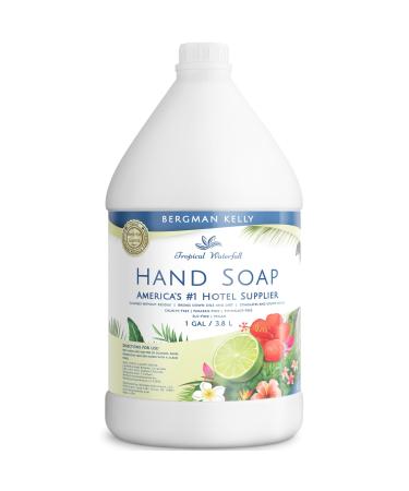 BERGMAN KELLY Refill Gallon Size Liquid Hand Soap (128 fl oz Tropical Waterfall Scent) Delight Your Guests with an Invigorating & Refreshing Hand & Body Soap Quality Guest Hotel Toiletries in Bulk