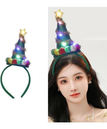 TQUXNGA LED Christmas Tree Shape Headbands Headwear LED Hair Hoop for Christmas Headpiece Fancy Dress Party Supplies Green - Buy Online on GoSupps.com
