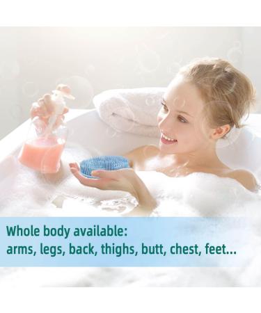 Silicone Exfoliating Body Scrubber & Bath Brush - Gentle Massage for Smooth Skin | Easy to Clean & Hygienic - Blue - Buy Online on GoSupps.com