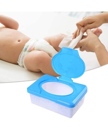 Wipes Dispenser Holder Portable Baby Wipes Holder Case Tissue Storage Box with Lid for Desk Dorm Kitchen Washroom Vanity (Blue) - Buy Online on GoSupps.com