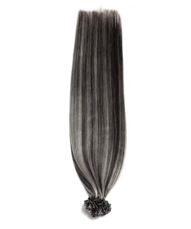 100% Remy Hair U-Tip Bonding Extensions - 50 Strands 50cm Color #50 & #1B/Gray - Premium Quality Hair Extensions for Seamless Blending - Buy Online on GoSupps.com