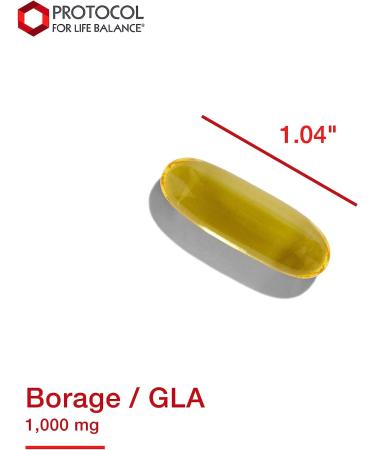 Protocol for Life Balance Borage/GLA 1000mg Softgels - Omega-6 Fatty Acids - Reduce Inflammation, Support Immune System, Joints & Hormonal Balance - 60 Count - Buy Online on GoSupps.com