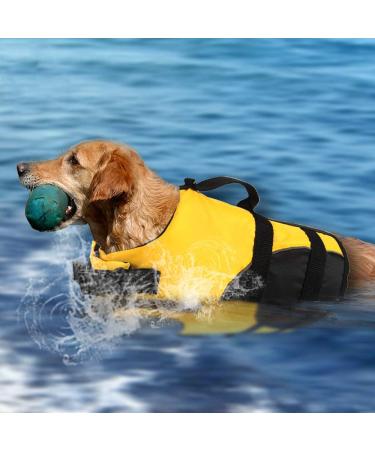 Buy Dog Life Jacket - Safety Swimming Vest for Small & Large Dogs - XS Yellow - Durable & Comfortable - Buy Online on GoSupps.com