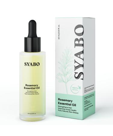 Rosemary Essential Oil 100% Pure and Natural Premium Glass Dropper Hair Oil Rosemary Essential Hair Oils for Hair Care Hair Oiling Strengthen Hair Follicles Nourish Dry Scalp 2.02 FL OZ