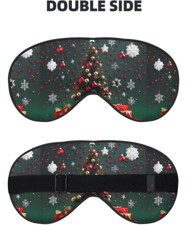Round Ball Christmas Tree Sleep Eye Mask - Unisex Adjustable Blackout Mask for Travel Yoga & Naps - Buy Online on GoSupps.com