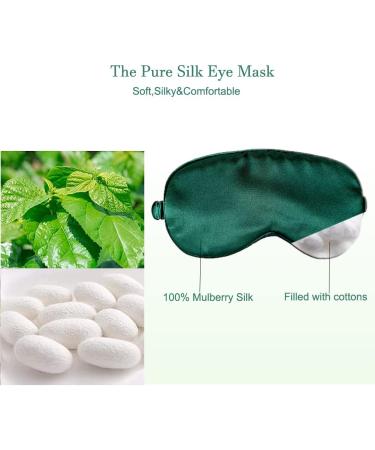 ECHOLLY Silk Sleep Eye Mask with Ear Plugs - Green Blackish Green | Comfortable Light Blocking Eye Mask for Men and Women | Ideal for Sleeping and Traveling - Buy Online on GoSupps.com