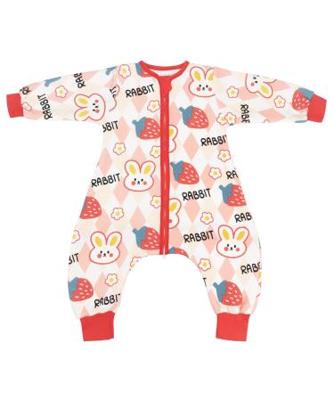ZIGJOY Toddler Sleeping Bag 1.5 TOG Baby Sleep Bag with Feet 100% Cotton Sleep Sack All Year Round for 2-4T Baby Girl Boy Essentials Rabbit