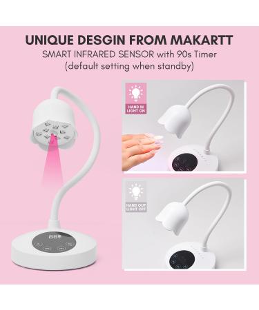 Makartt UV Nail Lamp Rechargeable Led Gel Nail Lamps Cordless 10W Nail Dryer UV Lamps for Gel Nails Gel Nail Polish Dryer with Automatic Sensor 4 Timers Setting Fast Nail Curing Lamps White - Buy Online on GoSupps.com