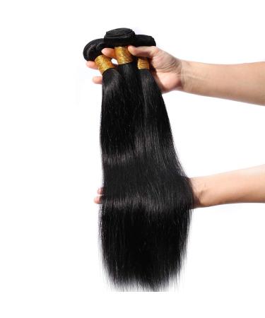 Brazilian Human Hair 3 Bundles - Straight Virgin Weave Extensions | 100% Real Natural Black Hair (10 12 14) - Buy Online on GoSupps.com
