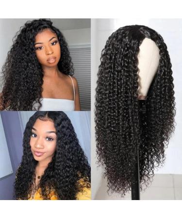 Long curly Afro wig for women 23 "Black Water Wave Wave Loose human hair wigs wig of course realistically search for cosplay party daily dating