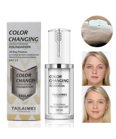 2 Pack TLM Color Changing Liquid Foundation, 40ml SPF 15 - All-Day Flawless Base for Women and Men - Covers Dark Circles, Red Marks, and Blemishes - Buy Online on GoSupps.com