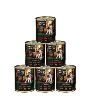 Dehner Wild Nature Dog food undergrowth wet food grain -free / sugar -free for adult dogs wild boar 6 x 800 g can (4.8 kg) single adult wild boar 800 g (6 Pack)