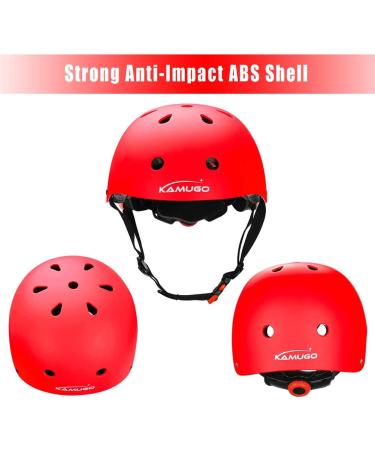 KAMUGO Kids Adjustable Helmet & Protective Gear Set | Age 3-8 Boys Girls | Red | Bike Skateboard Scooter Rollerblading - Buy Online on GoSupps.com