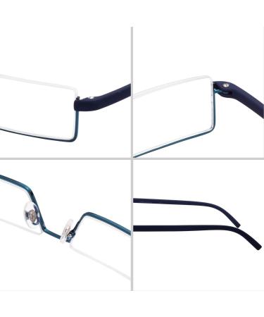 2 Pack Ultra-Light TR90 Reading Glasses for Men & Women - Designer Foldable Half-Rim +4.0 with Box - Black Red Blue Brown - Buy Online on GoSupps.com