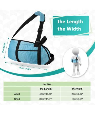 Buy Adjustable Adult Arm Sling - Breathable Shoulder Immobilizer with Storage for Injury Recovery - Blue - Buy Online on GoSupps.com