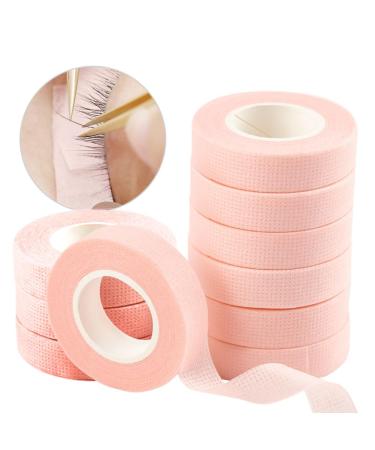 Lunamoon 10 rolls eyelash tape eyelash extension tape eyelash tape isolations micropore lash tape eyelash band for eyelash extensions (pink12)
