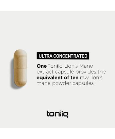 Toniq Lion's Mane Extract - 18,000mg 10x Concentrated Ultra High Strength - 120 Veggie Capsules - Buy Online on GoSupps.com