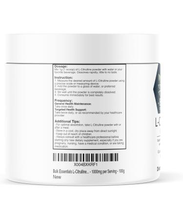 L-Citrulline Powder - Pure Nitric Oxide Supplement Gluten-Free 1000mg per Serving - 100g for Enhanced Performance - Buy Online on GoSupps.com