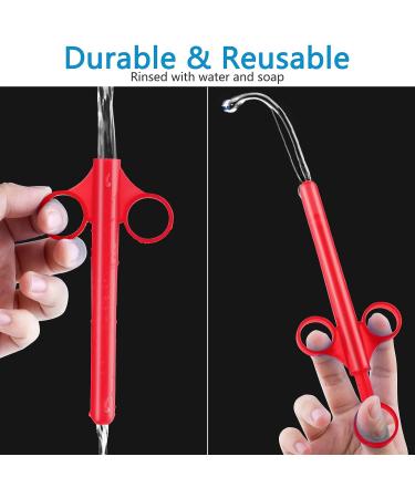 Lube applicator syringe compatible with Silicone Oil Water based Personal Lubricant or Gel - with smooth rounded tip No sharp edges Reusable Easy to use and clean Dosage Markings 10ml Scales  2 PCS (Red & Red) - Buy Online on GoSupps.com