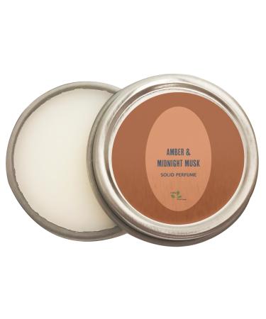 Luxury All Natural | Handmade Solid Perfume | Phthalate-Free | Handmade in USA | Eco-Friendly | Pocket Size 1/4 OZ (Amber & Midnight Musk)