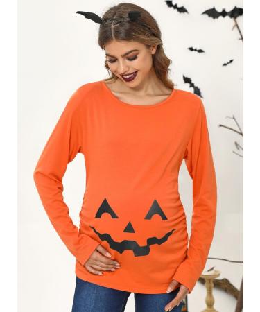 G and PL Halloween Maternity Top - Funny Pregnancy Costume | Long Sleeve S-XXL Orange Pumpkin - Buy Online on GoSupps.com