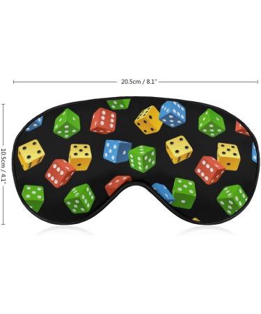 Varicoloured Dice Sleep Mask Eye Cover - Adjustable Strap for Men and Women - Blocks Light for Night Travel and Nap - Buy Online on GoSupps.com