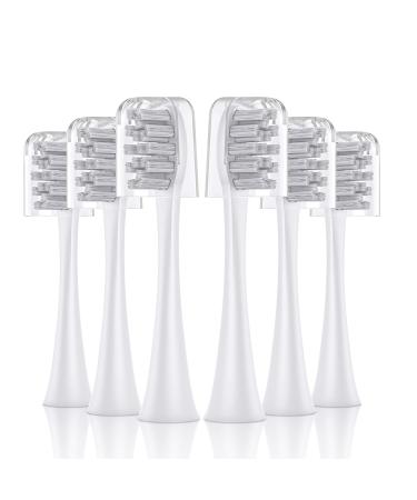 SARMOCARE Electric Toothbrush Replacement Head 6 Pack Soft Brush Head White 6 Pack White