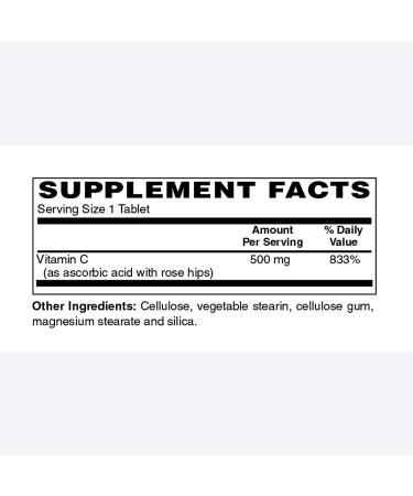 Holly Hill Health Foods C-500 MG with Rose HIPS 250 Vegetarian Tablets - Buy Online on GoSupps.com