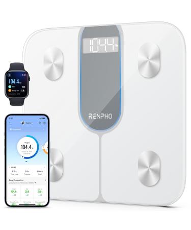 RENPHO Smart Scale for Body Weight 440lb Digital Bathroom Scale for Body Fat Bluetooth Accurate Body Composition Weighing Machine with App - White