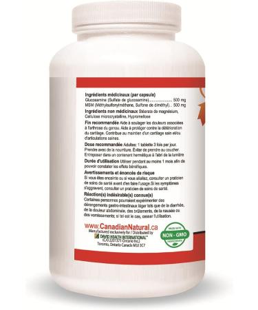 Nutridom Glucosamine Sulfate 500 mg with MSM 500 mg 300 Tablets | Helps Support Joint Health & Mobility | Made in Canada - Buy Online on GoSupps.com