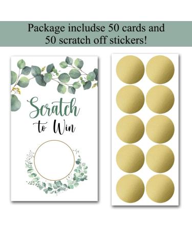Haizct 50 Pack Eucalyptus Party Blank Gift Certificate Scratch Off Cards for Small Business Spa Beauty Makeup Hair Salon Baby Shower Bridal Shower Raffle Ticket Country Wedding-GK079 - Buy Online on GoSupps.com